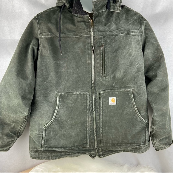 Vintage CARHARTT Womens size Large or Mens Medium Y2K detachable hood green - Picture 1 of 12